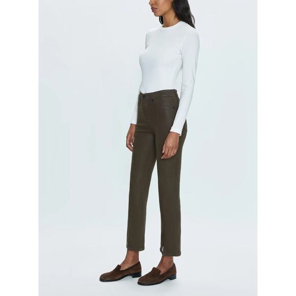 PISTOLA NWT Lennon High Rise Cropped Kick Flare Boot Jeans in Coated Palms // 24 - Picture 14 of 15